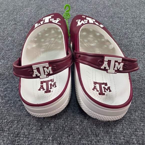 Texas A&M Aggies Crocs Classic Clog Shoes Maroon White Mens Size 12‎ - Picture 3 of 6
